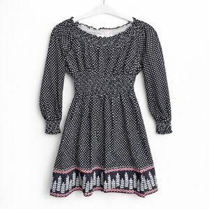 Kit+Lili long Sleeve Smocked Lined Boho Dress Girls Size 8